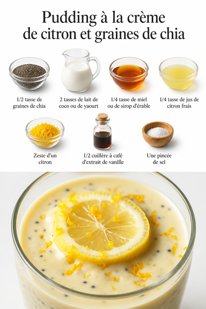 Pudding à la crème de citron et graines de chia