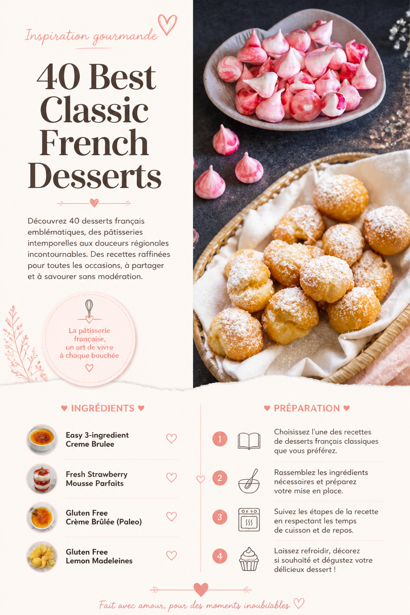 40 Meilleurs Desserts Classiques Français