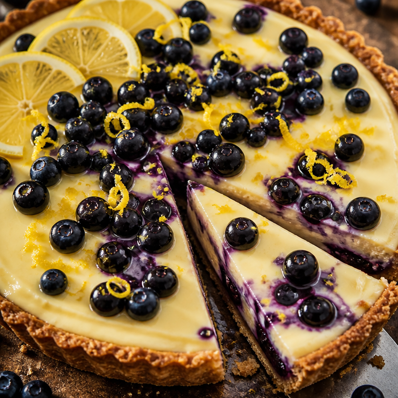 Tarte aux myrtilles et au citron sans cuisson