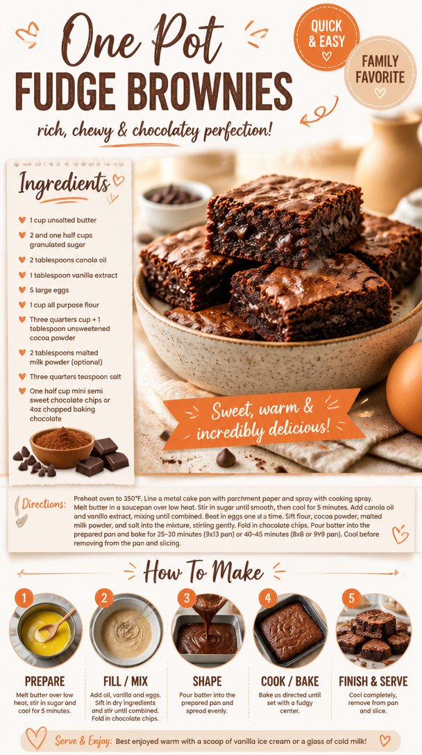 One Pot Fudge Brownies