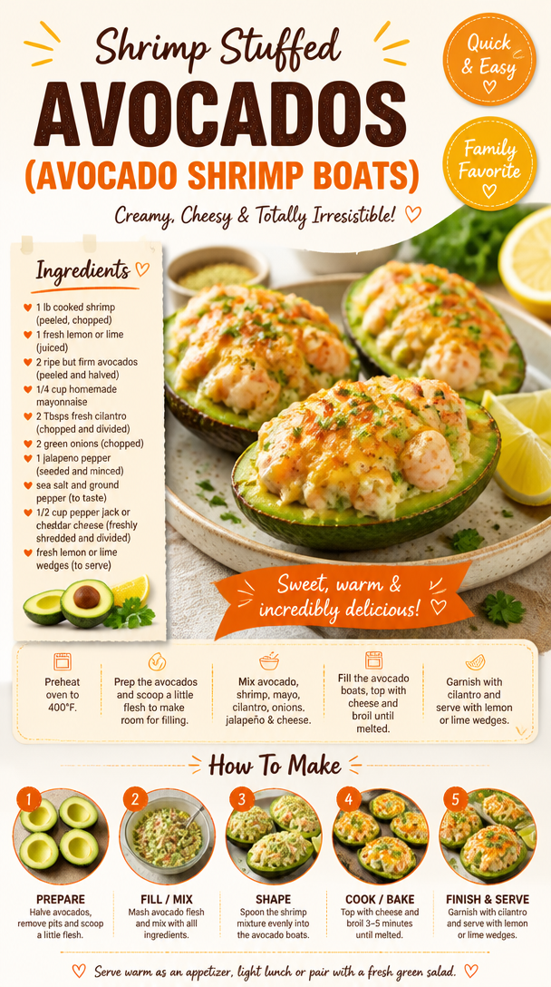 Shrimp Stuffed Avocados (Avocado Shrimp Boats)