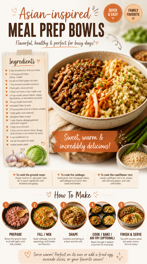 Asian-inspired Meal Prep Bowls