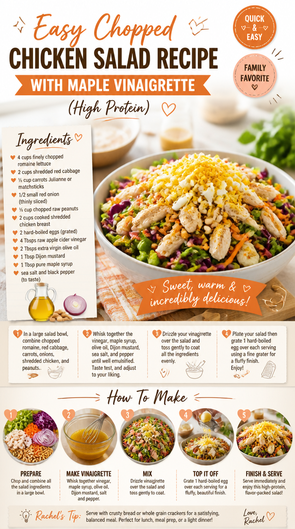 Easy Chopped Chicken Salad Recipe with Maple Vinaigrette (High Protein)