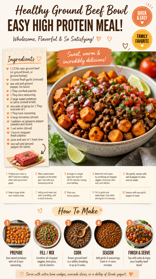 Healthy Ground Beef Bowl (Easy High Protein Meal!)