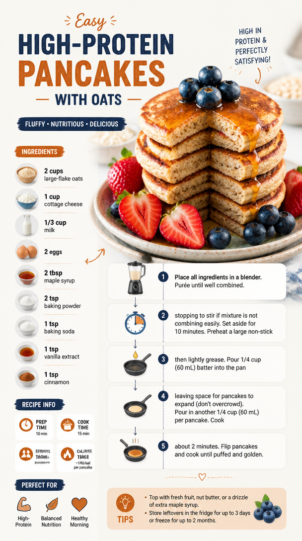 Easy High-Protein Pancakes with Oats