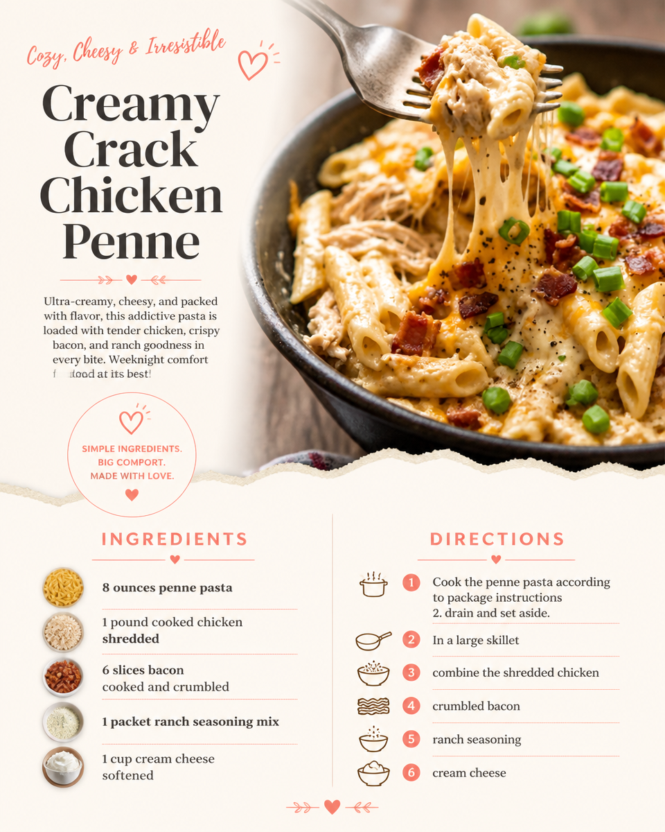 Creamy Crack Chicken Penne