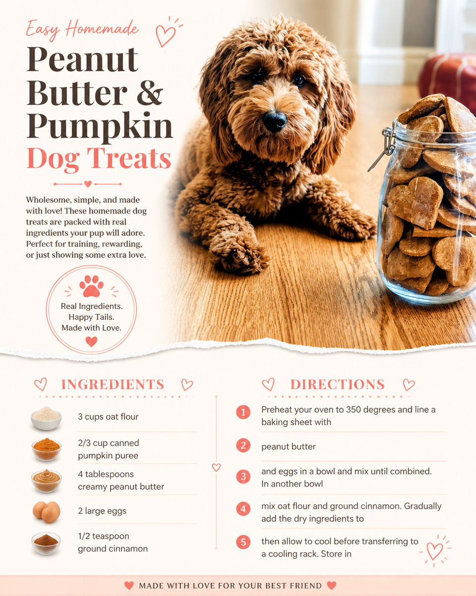 Easy Homemade Peanut Butter & Pumpkin Dog Treats
