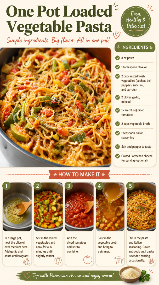 One Pot Loaded Vegetable Pasta