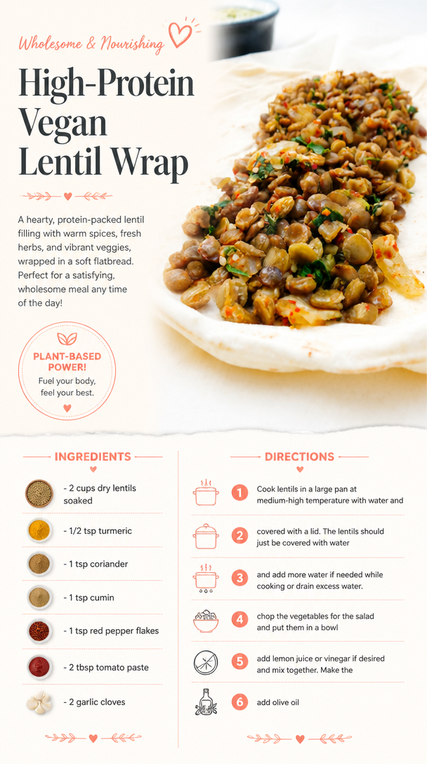High-Protein Vegan Lentil Wrap