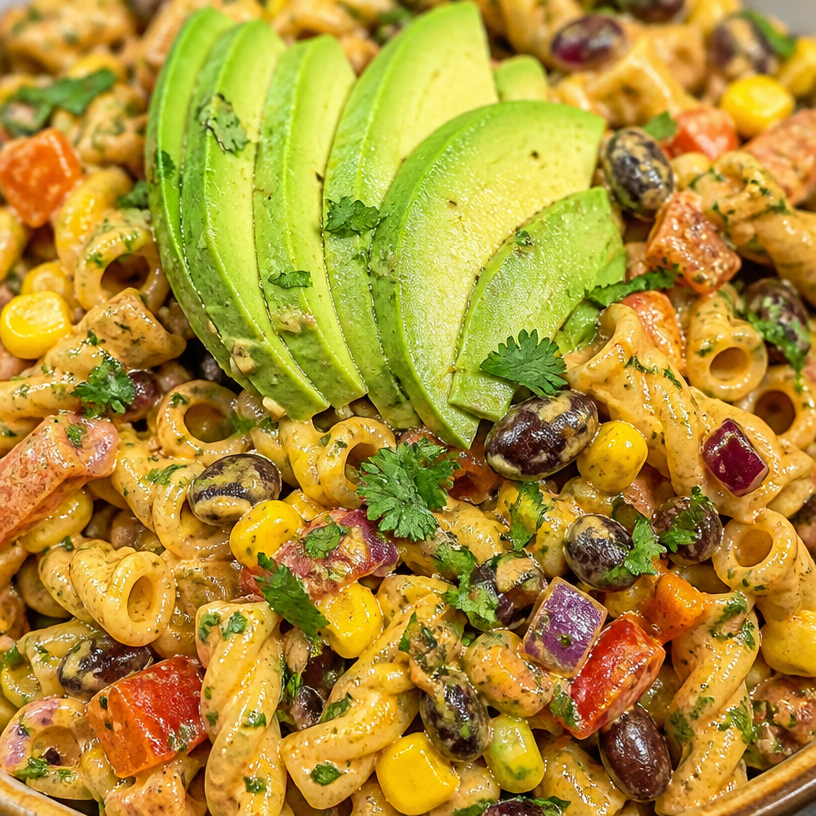 Southwest Pasta Salad with Spicy Garlic Dressing