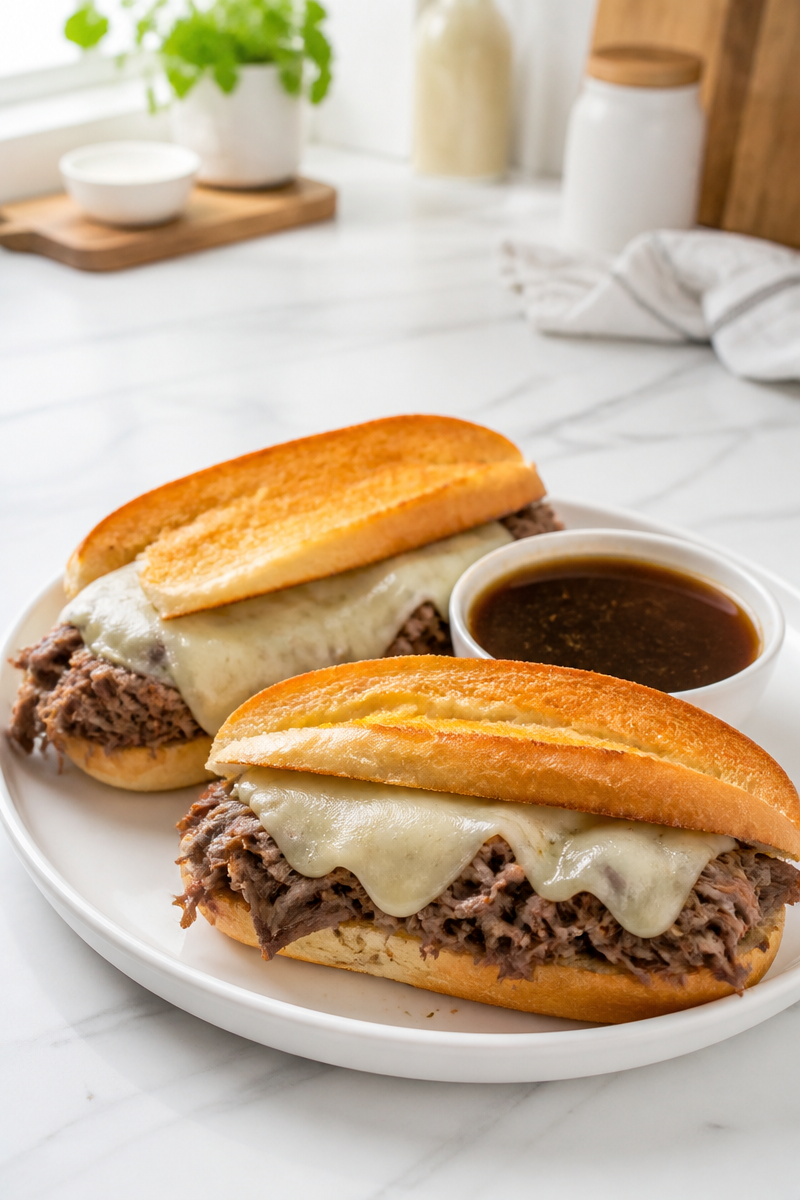 Slow Cooker French Dip Sandwich