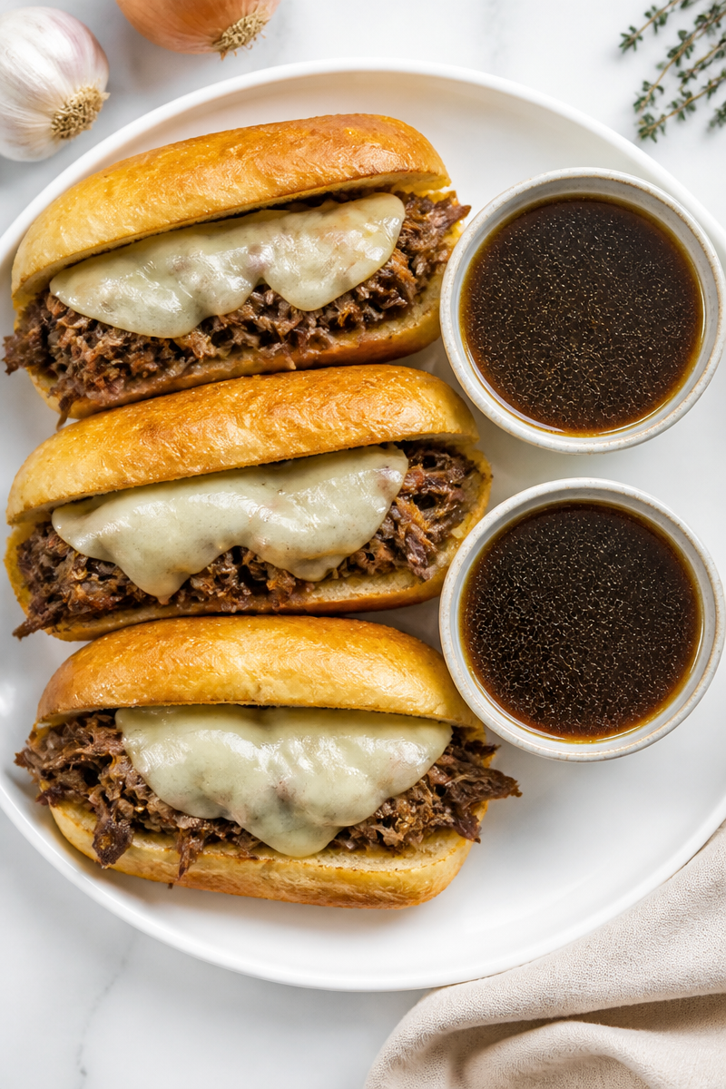 Slow Cooker French Dip Sandwich
