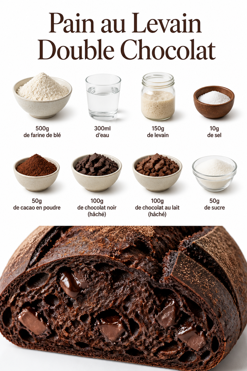 Pain au Levain Double Chocolat