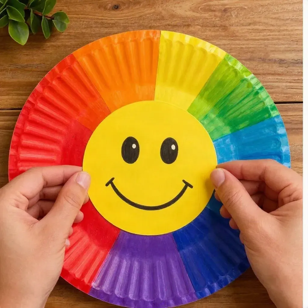Rainbow Paper Plate Sun Craft for Kids 18 DIY Rainbow Paper Plate Sun Craft for Kids
