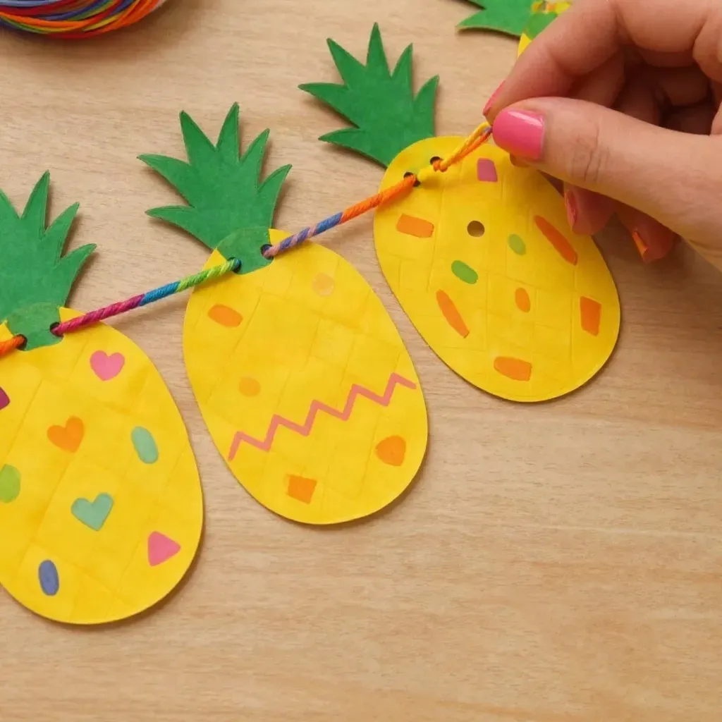 DIY Rainbow Pineapple Garland for Summer Party Decor 17 DIY Pineapple Rainbow Garland for Summer Parties