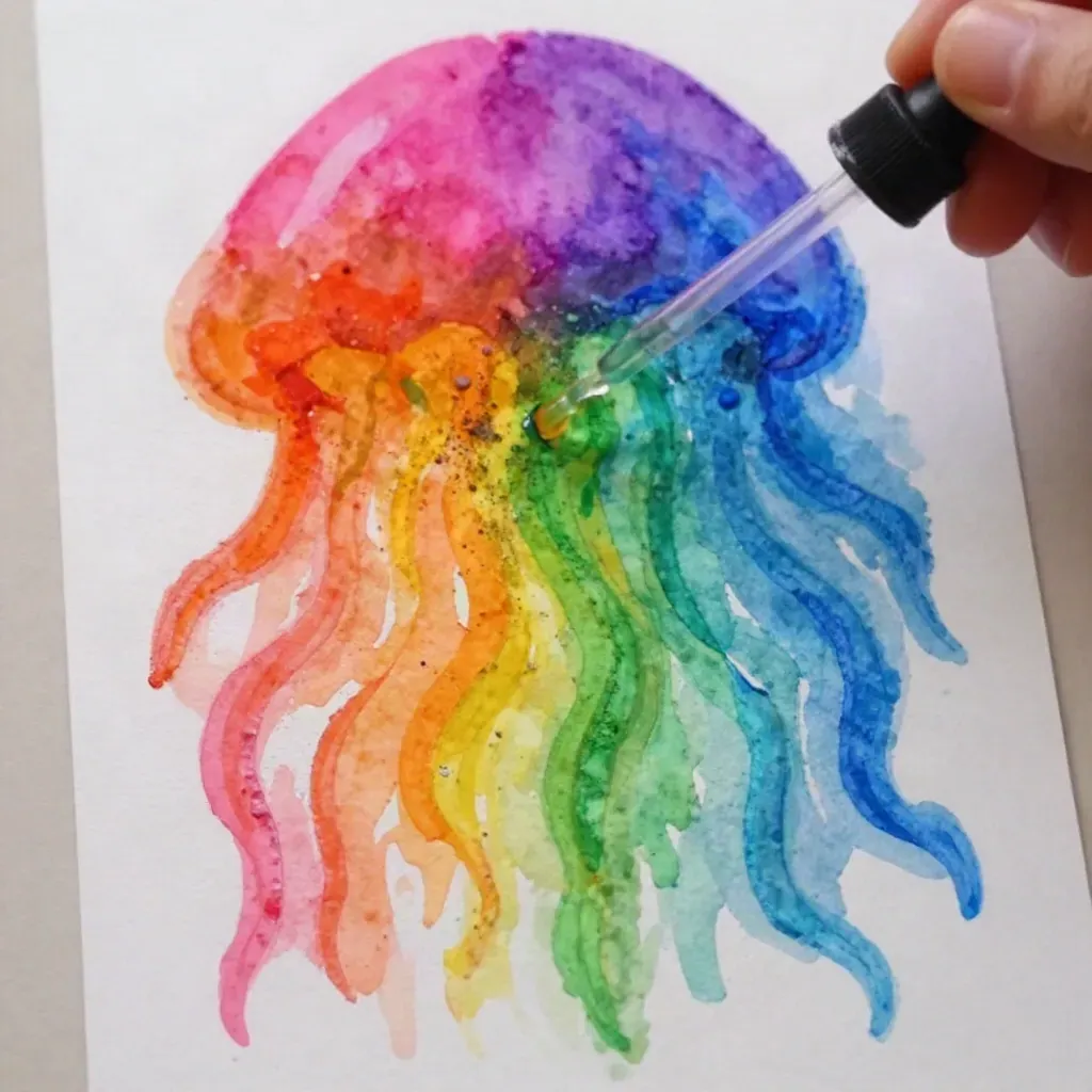 Colorful Rainbow Jellyfish Salt Art Tutorial 17 Vibrant Rainbow Jellyfish Salt Art