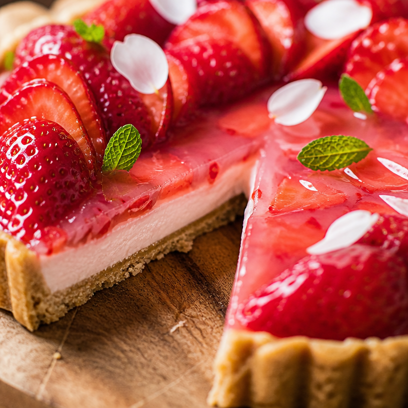 Tarte aux fraises et à la crème de coco