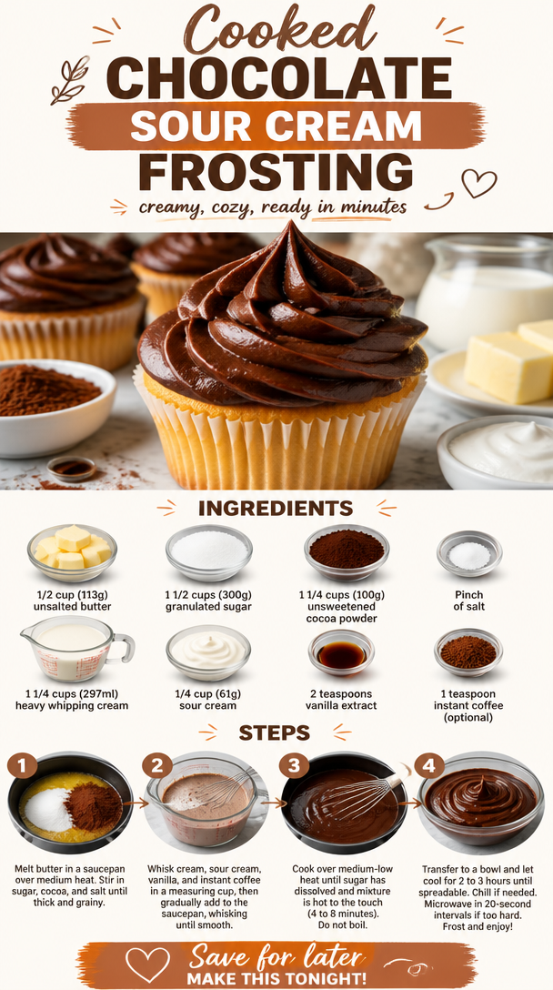 Cooked Chocolate Sour Cream Frosting
