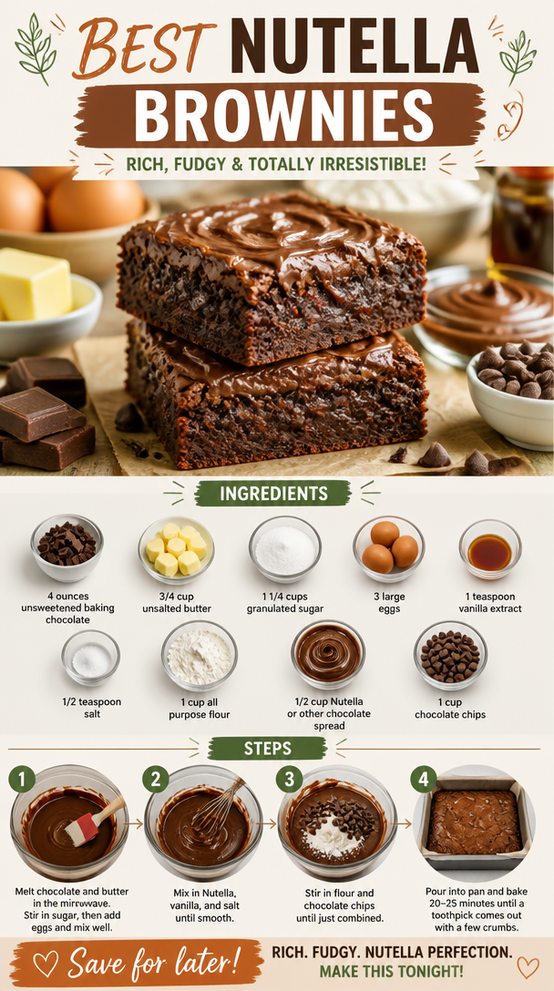 BEST NUTELLA BROWNIES