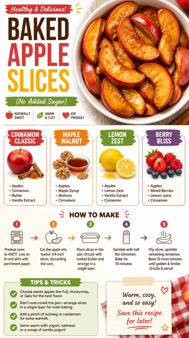 Baked Apple Slices (No Added Sugar)