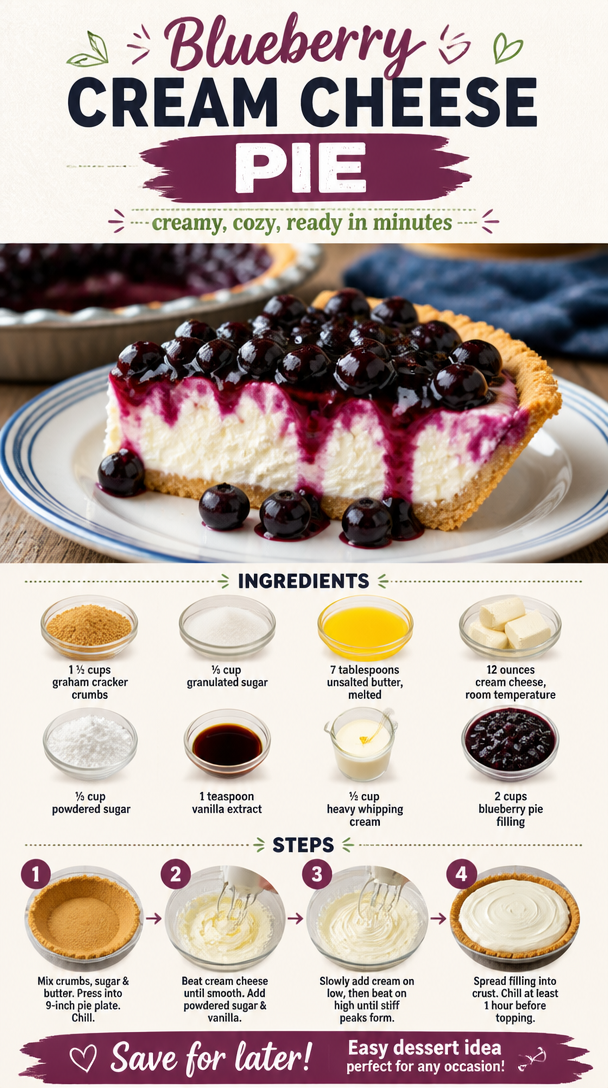 Blueberry Cream Cheese Pie