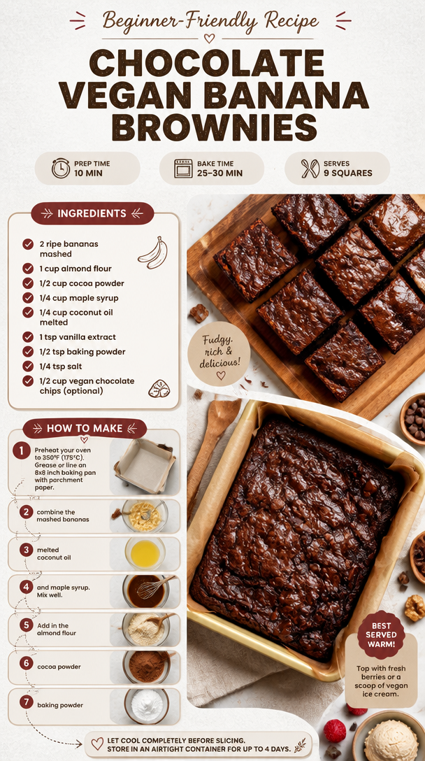 Chocolate Vegan Banana Brownies