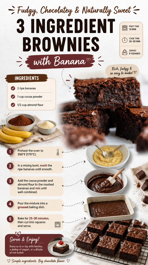 3 Ingredient Brownies with Banana