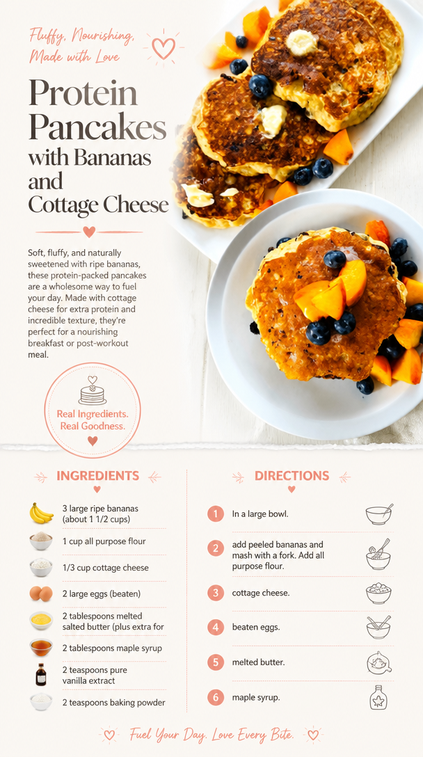 Protein Pancakes with Bananas and Cottage Cheese