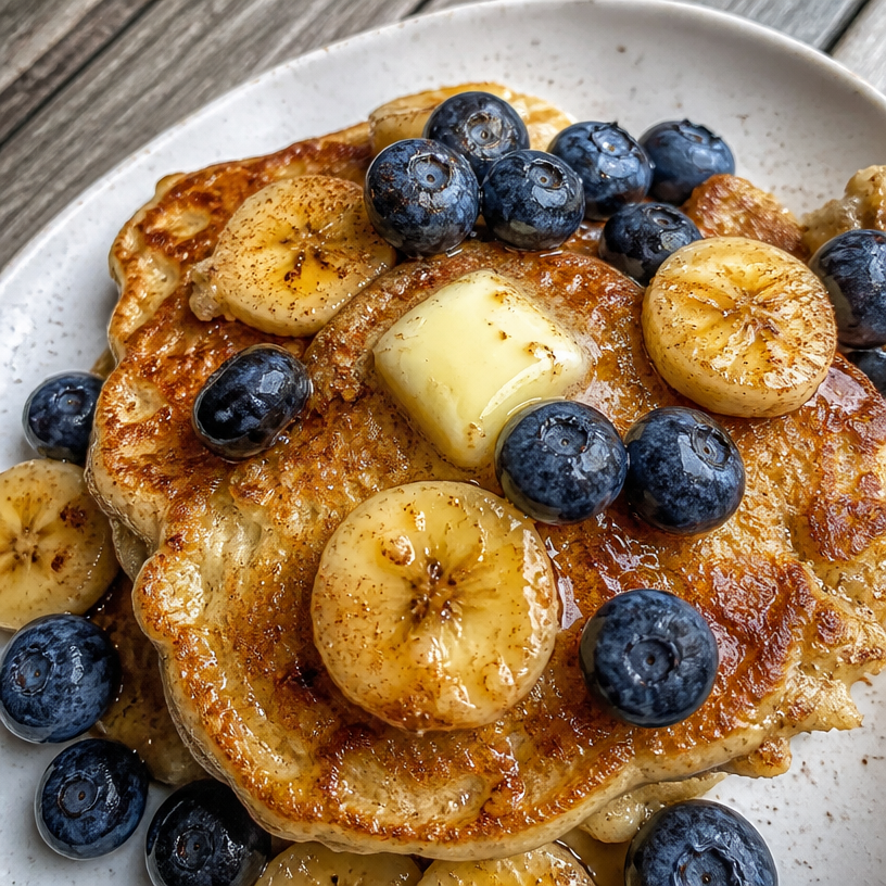 Protein Pancakes with Bananas and Cottage Cheese