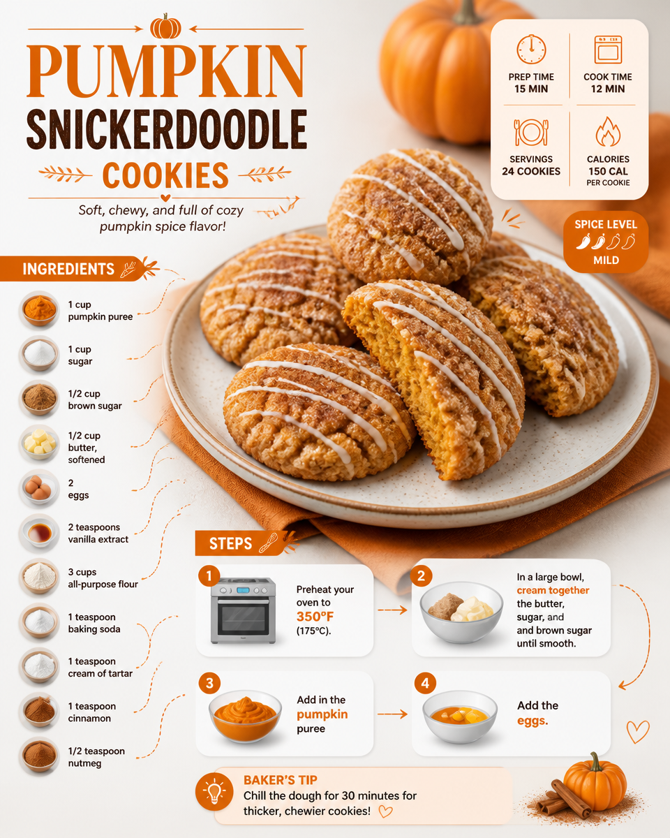 Pumpkin Snickerdoodle Cookies