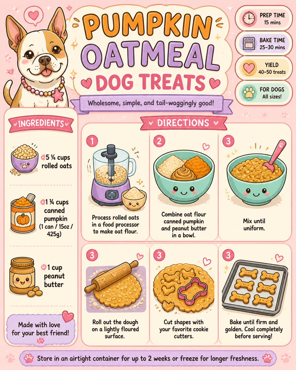 Pumpkin Oatmeal Dog Treats
