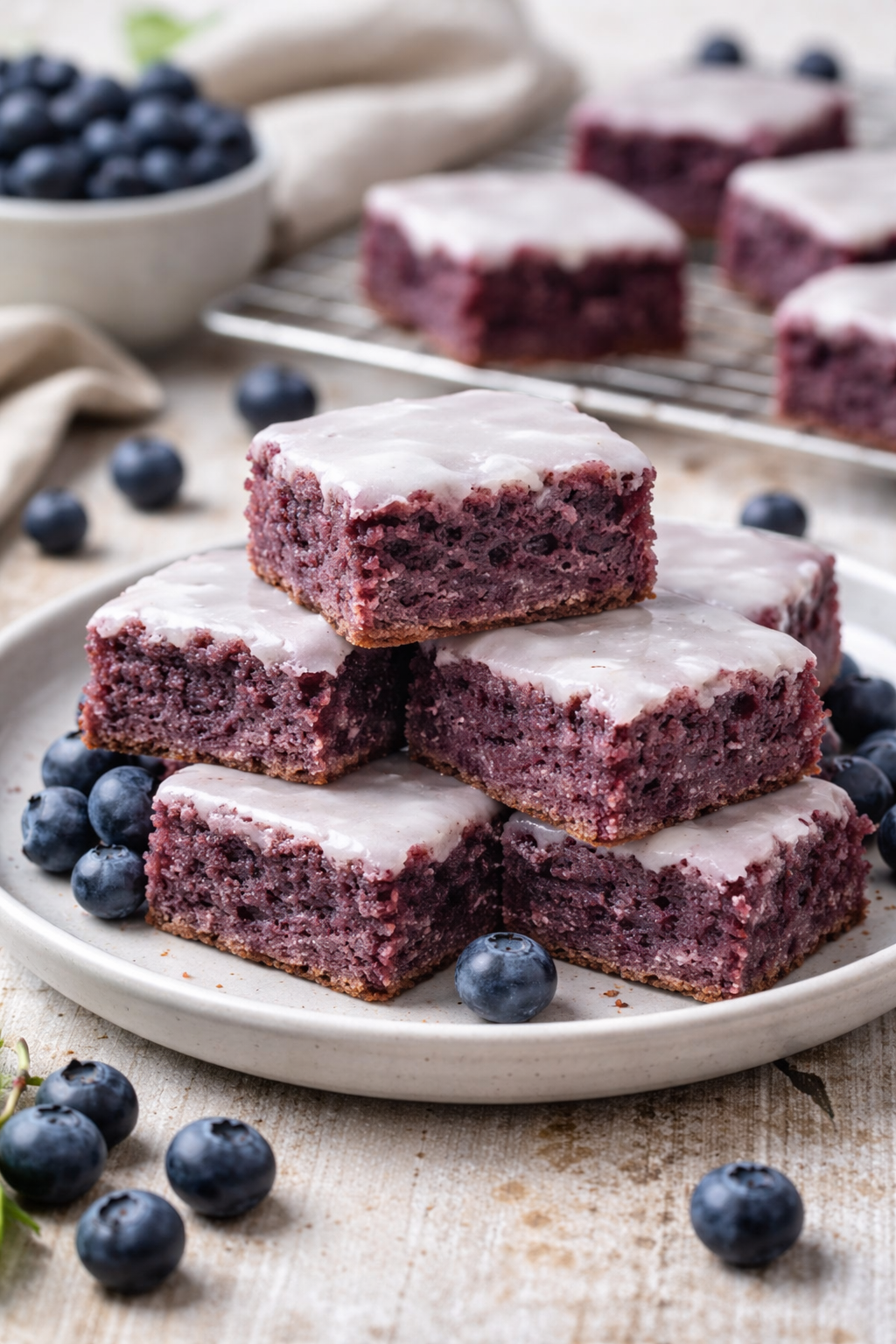 Glazed Blueberry Brownies