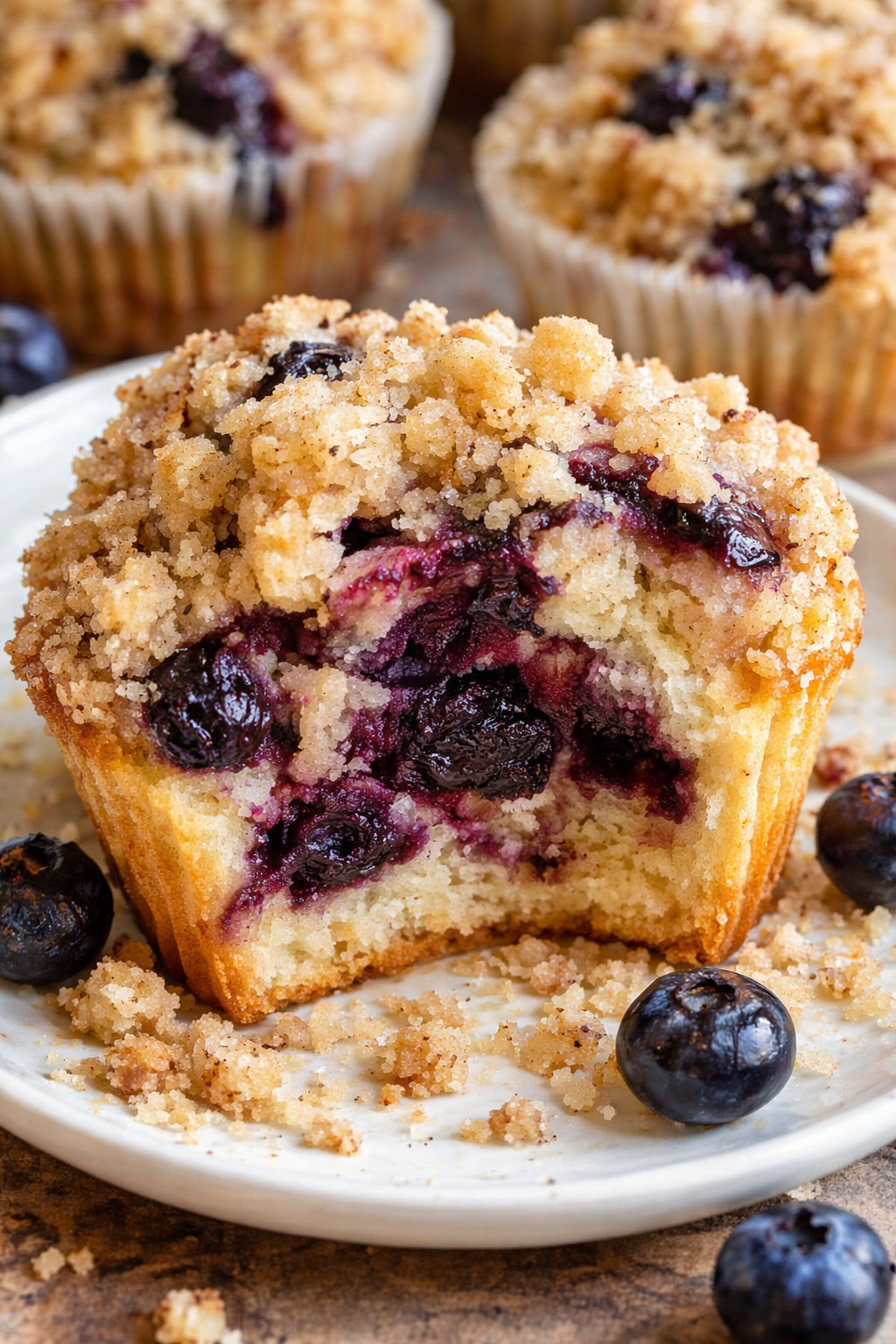 Blueberry Muffins With Streusel Crumb Topping