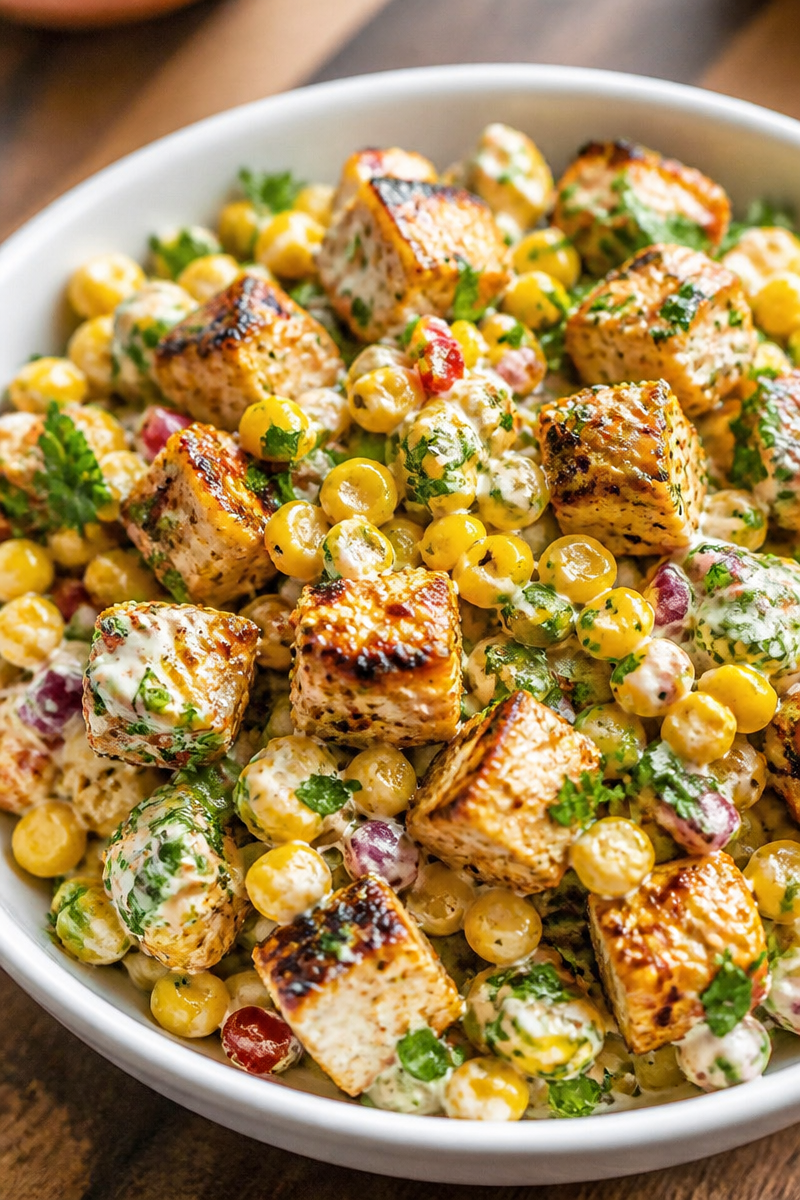 Creamy High Protein Chicken Street Corn Salad You'll Crave