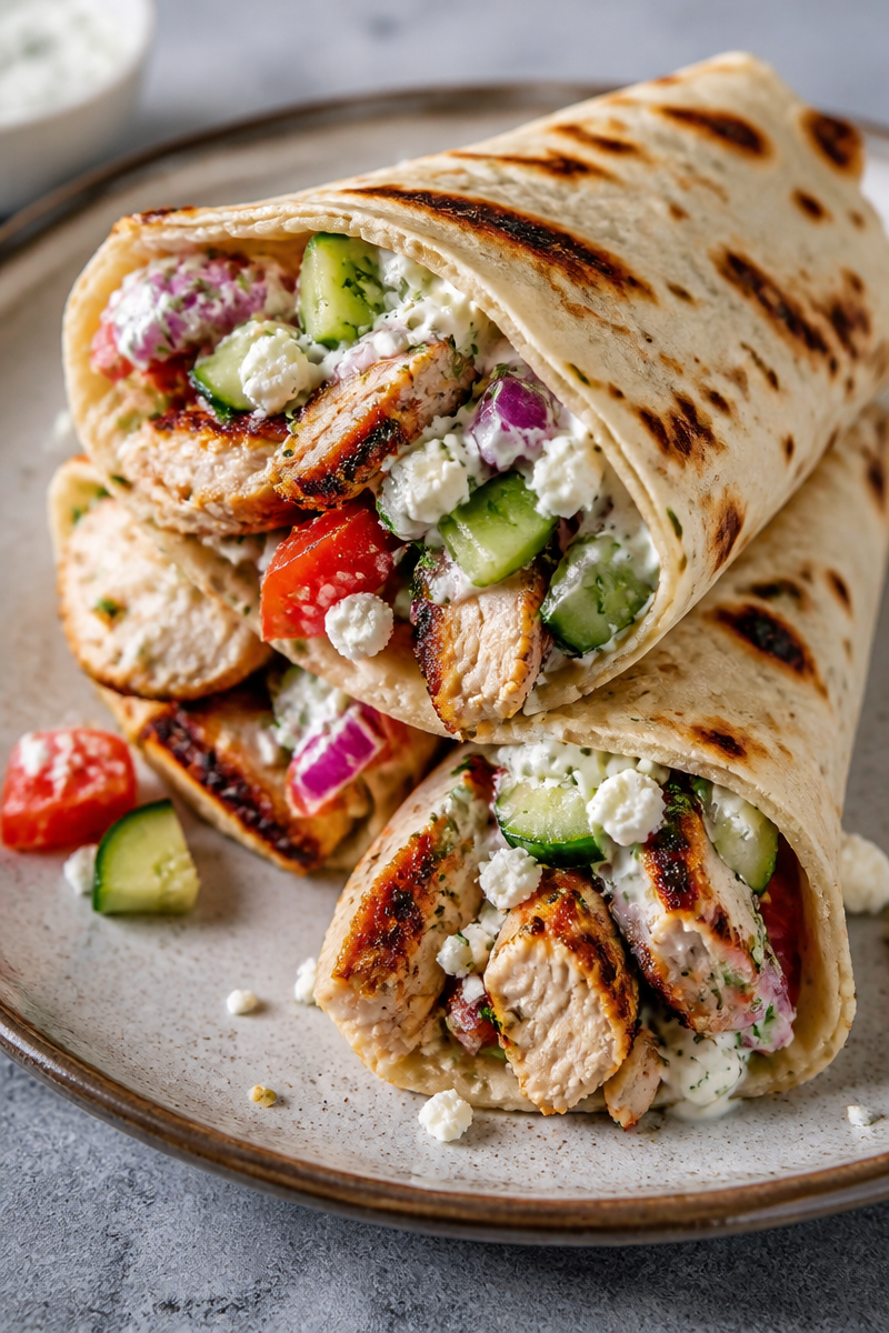 Delicious Greek Chicken Wraps