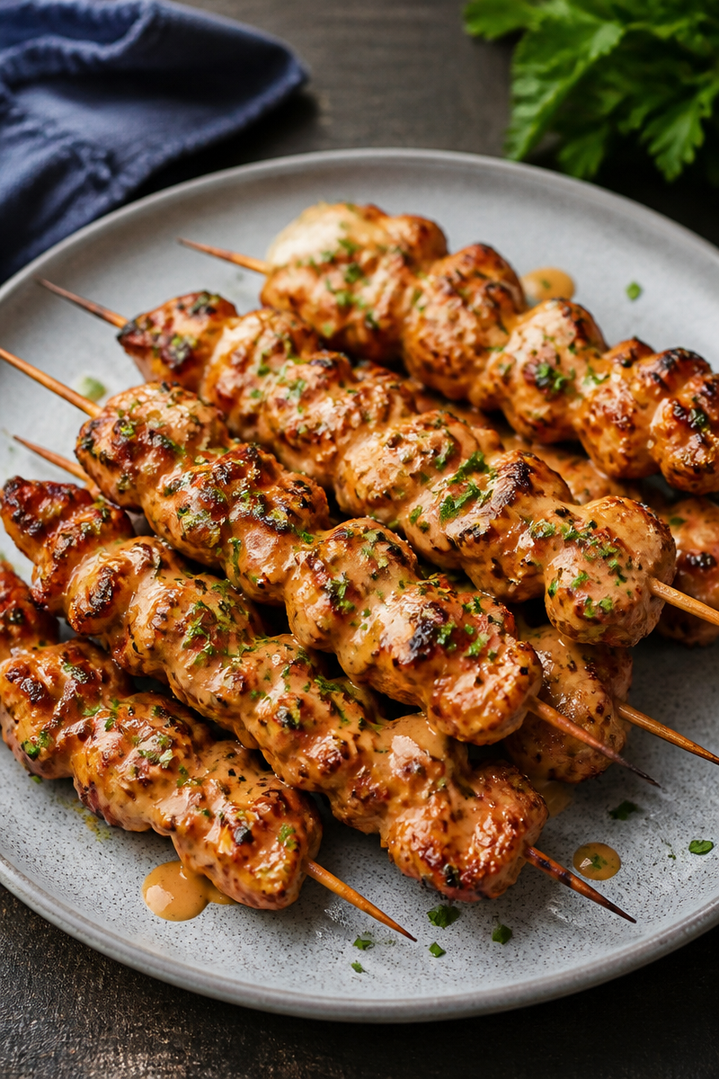 Air Fryer Bang Bang Chicken Skewers