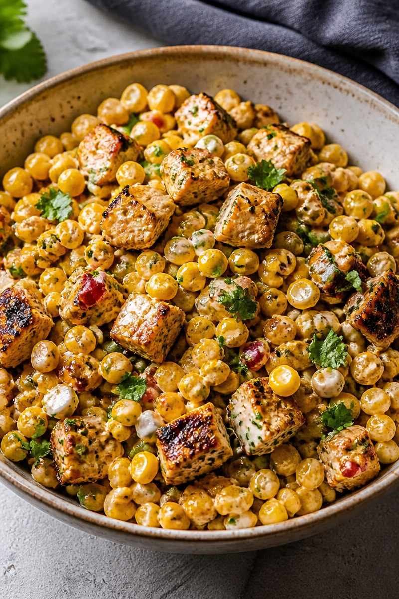 Creamy High Protein Chicken Street Corn Salad You'll Crave