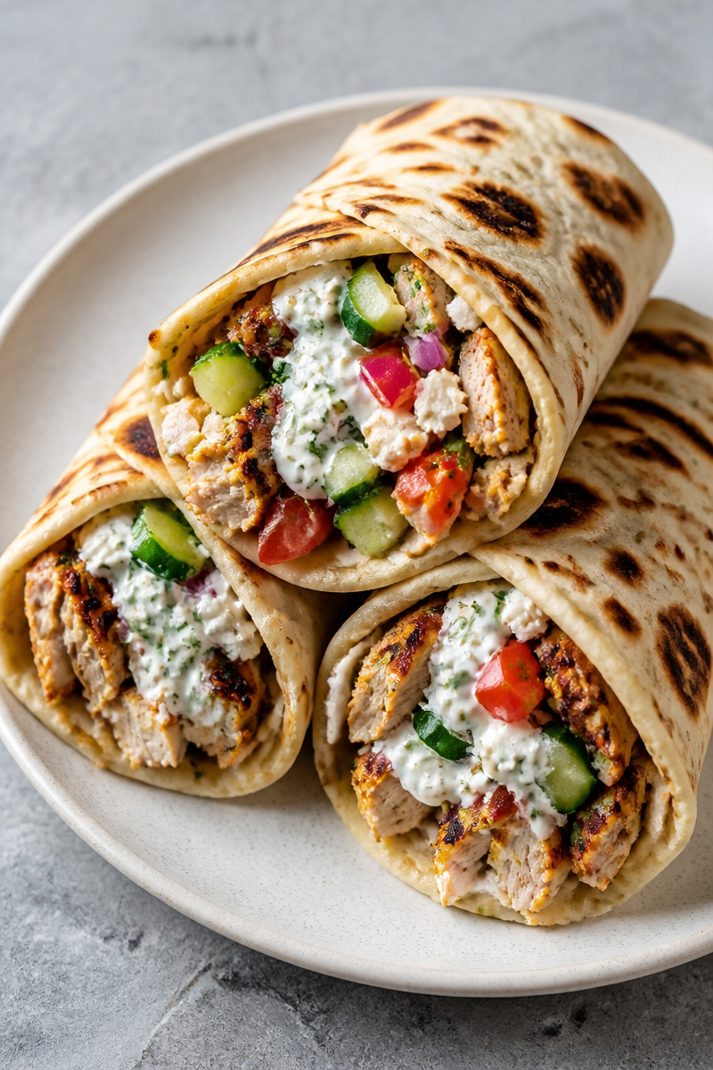 Delicious Greek Chicken Wraps