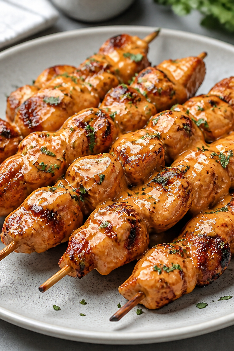 Air Fryer Bang Bang Chicken Skewers