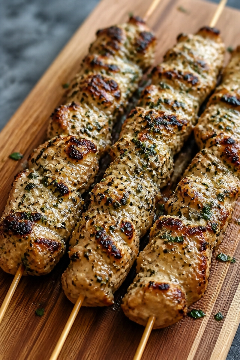 Savory Garlic Parmesan Chicken Skewers