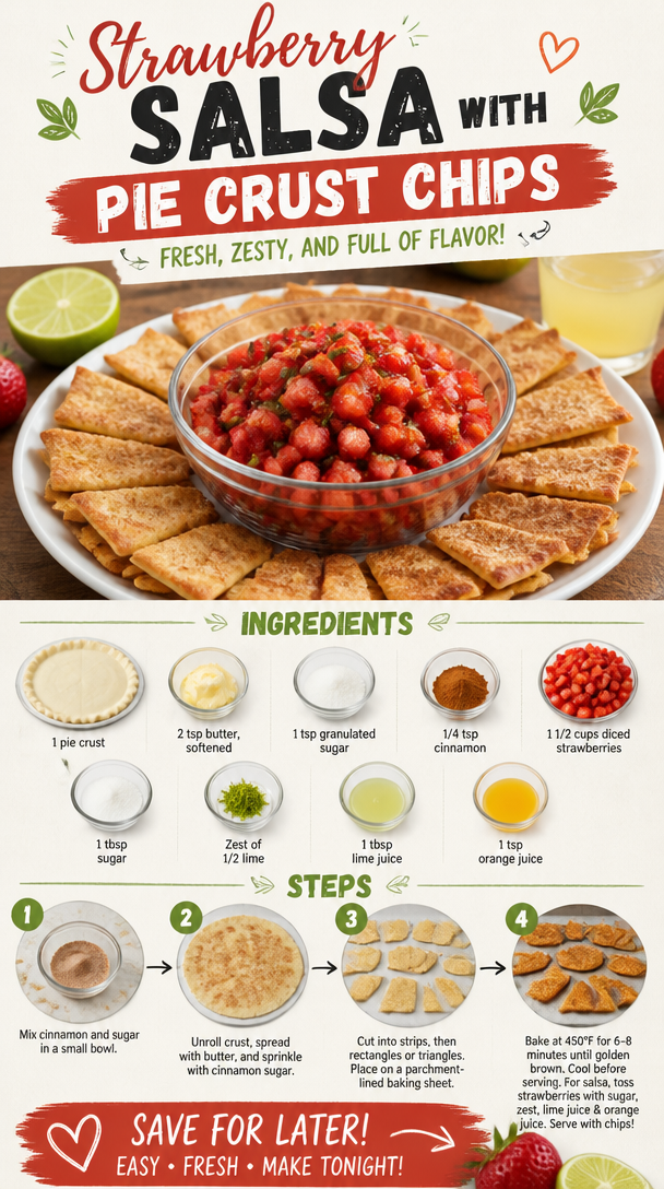 Strawberry Salsa with Pie Crust Chips
