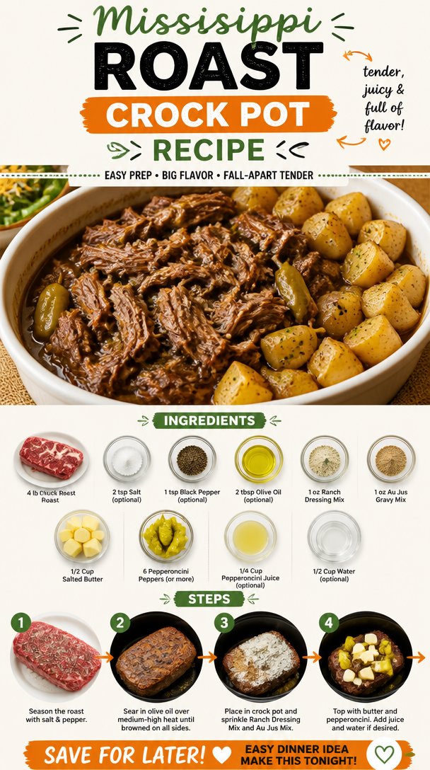 Mississippi Roast Crock Pot Recipe