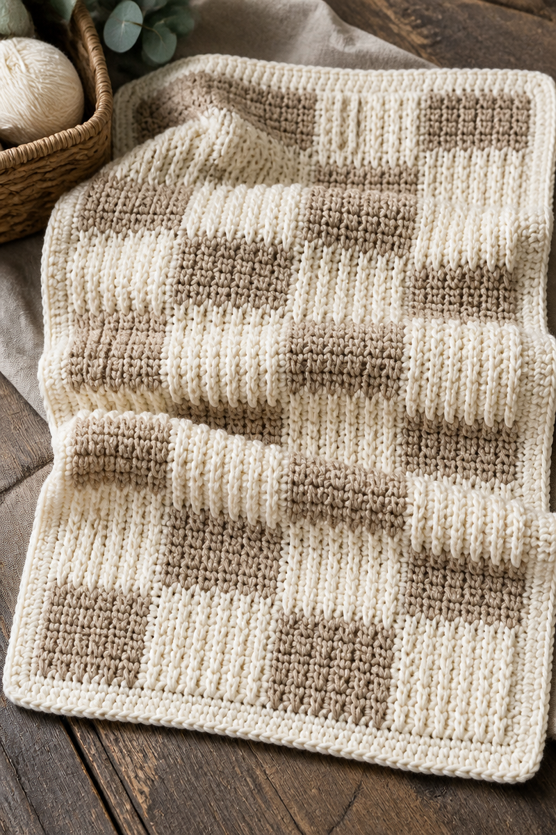 Farmhouse Style Crochet Baby Blanket