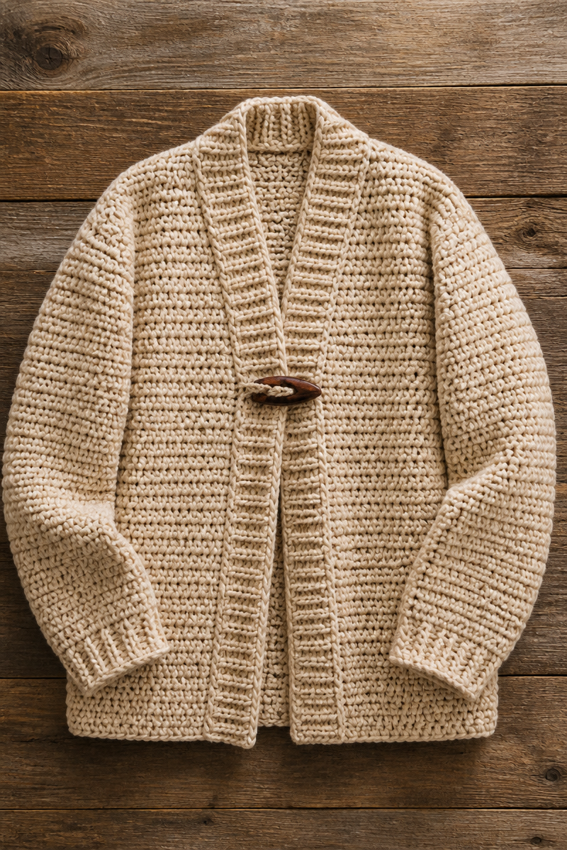 Chunky Crochet Cardigan Fall Outfit