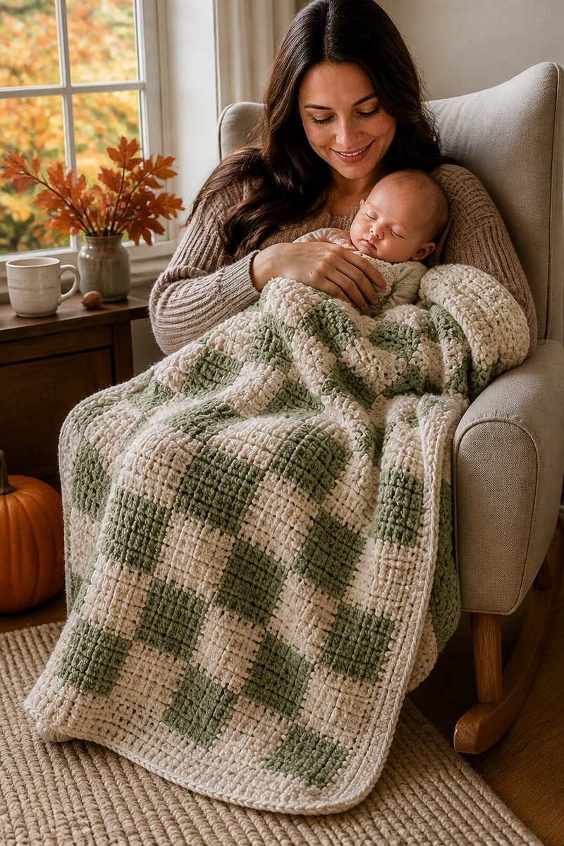 Farmhouse Style Crochet Baby Blanket