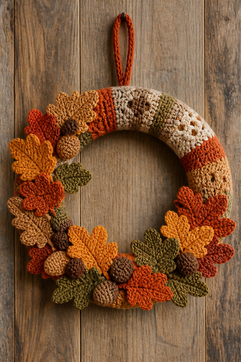 Crochet Fall Wreath Pattern Idea
