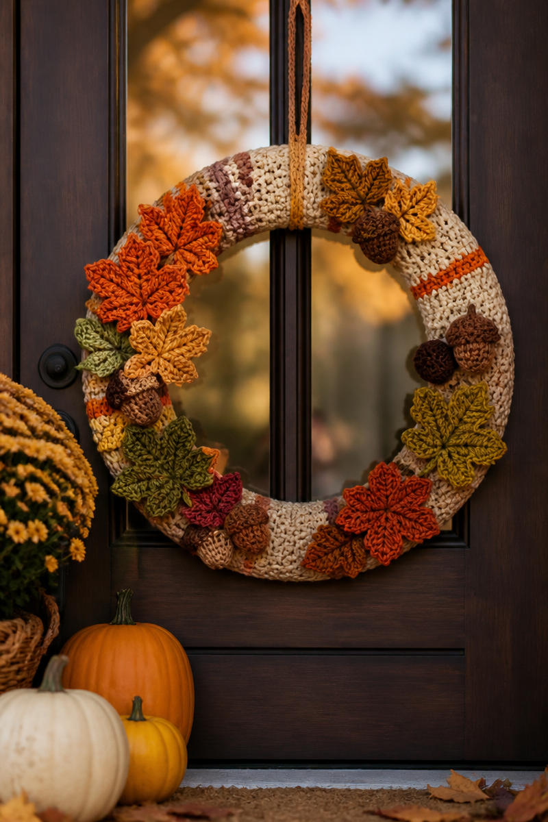 Crochet Fall Wreath Pattern Idea