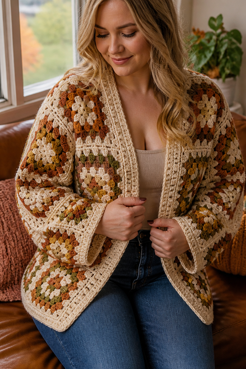 Crochet Grandma Square Cardigan Pattern