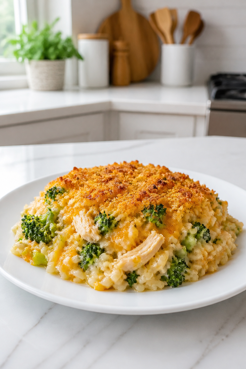 Broccoli Cheddar Chicken Rice Casserole Broccoli Cheddar Chicken Rice Casserole
