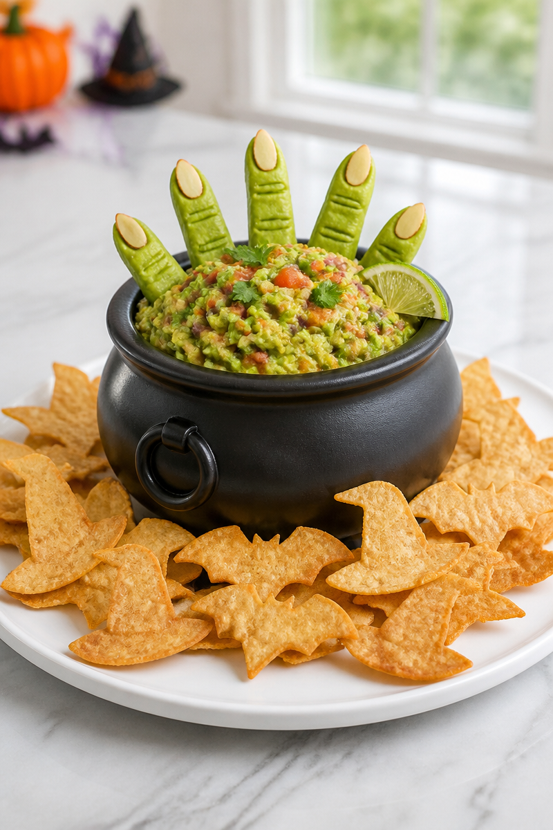 Halloween Guacamole Witch Finger Garnish
